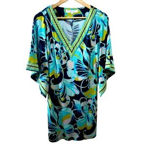 Trina Turk 100% Silk Tunic Shift Dress Size 4